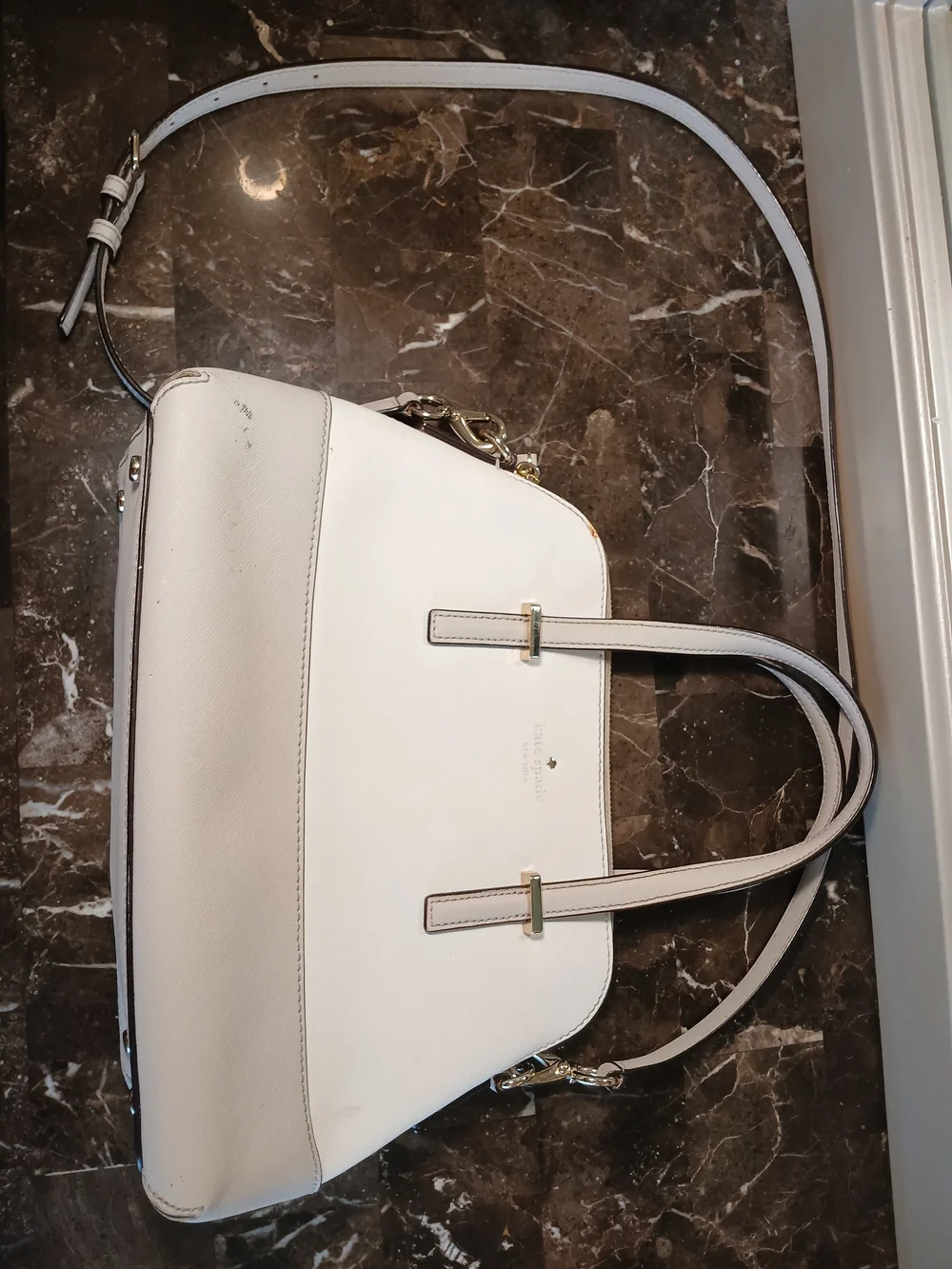 Kate Spade Cream Saffiano Leather Dome Satchel